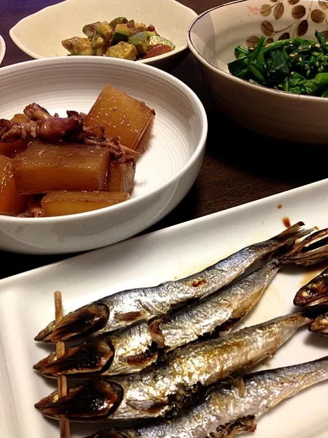 焼き魚、大根とイカの煮物、他|ミユマシジフさん