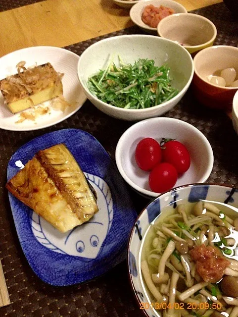 Snapdishの料理写真:4/2  さばときのこの白だし浸しの和食 晩ご飯|ちかさん