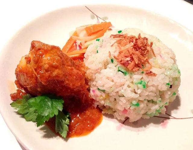 Nasi Hujan Panas • Ayam Masak Merah • Acar Timun & Carrot •|yanNaさん