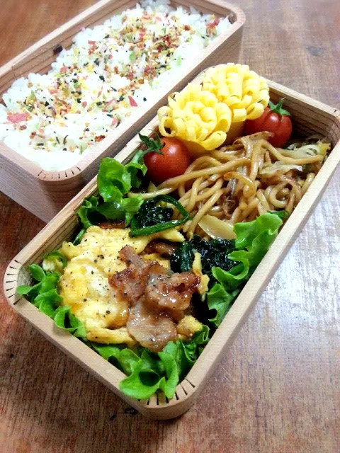 豚バラとほうれん草と卵のオイスター炒め弁当|キヨシュンさん