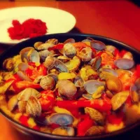 Snapdishの料理写真:パエリアとタコのトマト煮 paella＆octopus|ツネさん