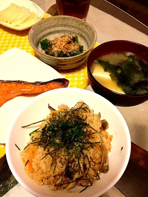 豚こまと舞茸の炊き込みご飯＆その他。|くんさん