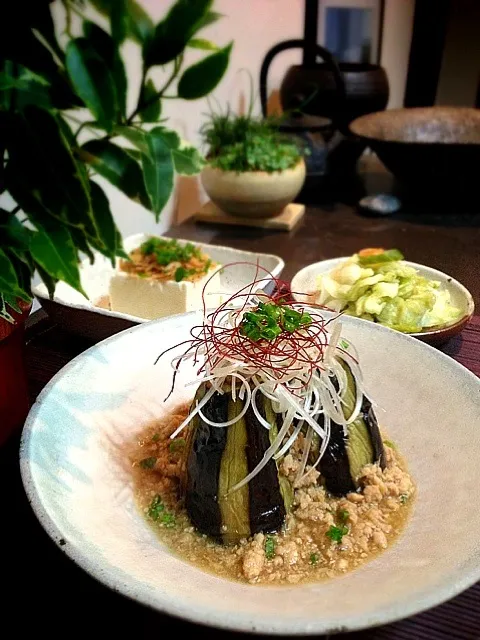 なすの鷄そぼろあんかけ/
Eggplant with mince chicken|rick chanさん