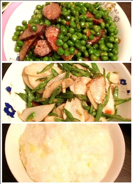 Snapdishの料理写真:1Pea and glutinous Rice Intestine
2Chinese yam and kidney bean. 3 porridge|lulujojoさん