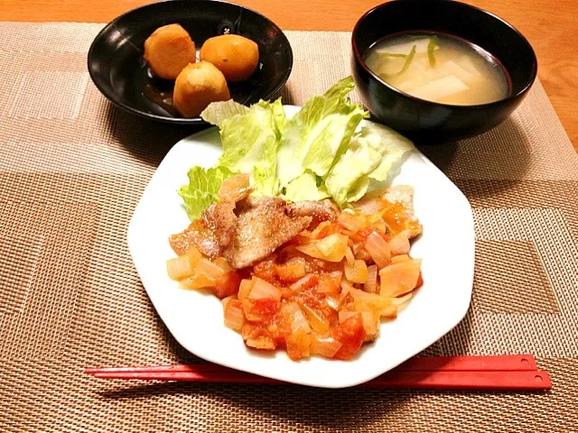 豚肉のビネガー風味、里芋煮、大根のお味噌|Ryokoさん