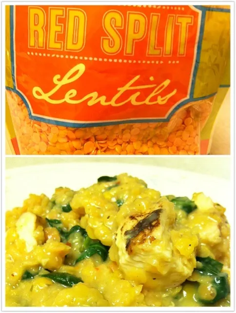 Spicy red lentils with spinach and grilled chicken|Juliee ~ ジュリーさん