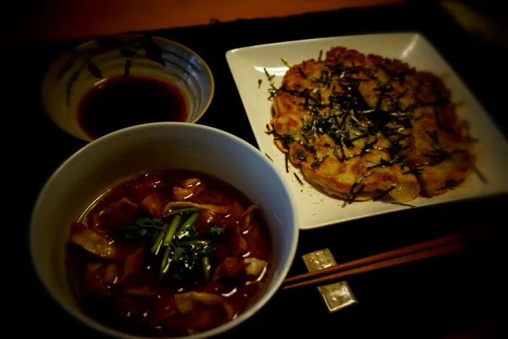 チヂミと中華風味噌スープ|cookingパパ五郎さん