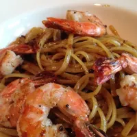 Bacon jam pasta with grilled prawn|AKさん