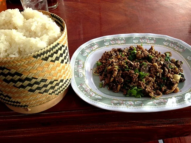 ลาบไก่ ラープ・ガイ 鶏挽肉炒め@บ้านเพื่อนที่ขอนแก่น タイ コンケンの知合いの御宅|akiさん