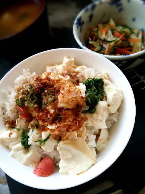 花のずぼら飯の明太子豆腐ご飯♪|トミーサクさん