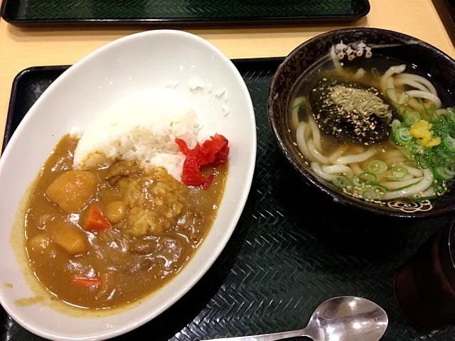 ゆずとろろ昆布うどん小とカレーのセット|すかラインさん