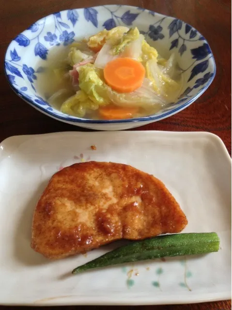 Snapdishの料理写真:かじきのバター醤油焼き|芝辻健二さん