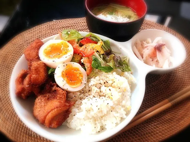 にんにく漬け鶏からあげ定食♪|Nonさん