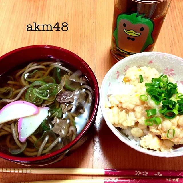 Snapdishの料理写真:肉そば、はいから丼|アーちゃんさん