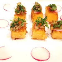 Crispy polenta with Arugula Tenpanade!|Cari Gennarelliさん