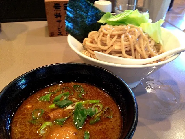 海老つけ麺味玉入り大盛@五ノ神製作所(新宿)|塩豚骨さん