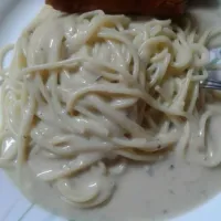 Spagetti Carbonara with Cheese and Sausage #yummy :)|amniWjhhさん