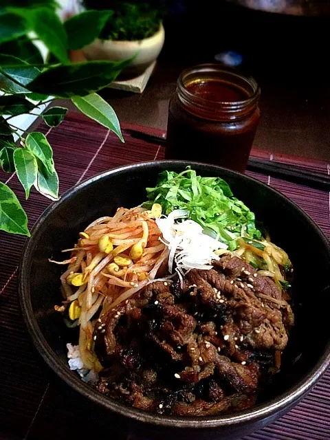 焼肉丼,using Ran521jp San's絶品焼肉たれ味噌味✨|rick chanさん