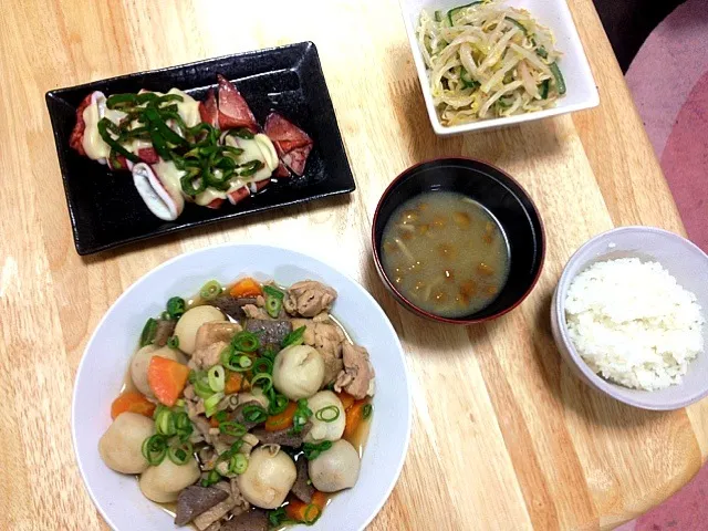 Snapdishの料理写真:適当な晩御飯(´・∀・｀)|ちなってぃーさん