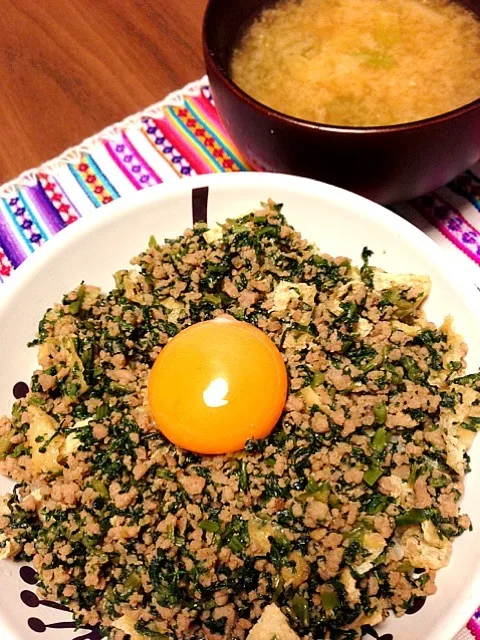 豚そぼろ高菜丼♪|つなこさん