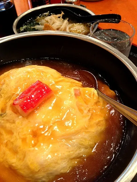 【本日の日替り定食】蟹玉丼と半らーめん|michiteruさん