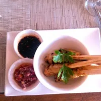 Chicken satay lilit with sambal mantas and kecap manis (sweet soy sauce from indonesia)|Shi Hoさん