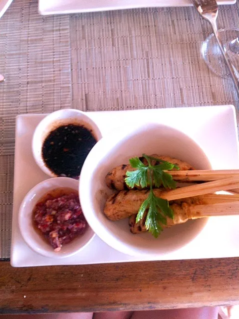 Chicken satay lilit with sambal mantas and kecap manis (sweet soy sauce from indonesia)|Shi Hoさん