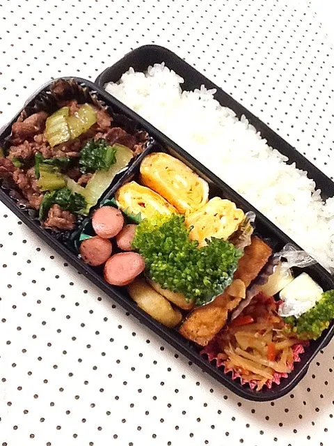 牛肉とちんげん菜の中華風炒め弁当|珠里さん