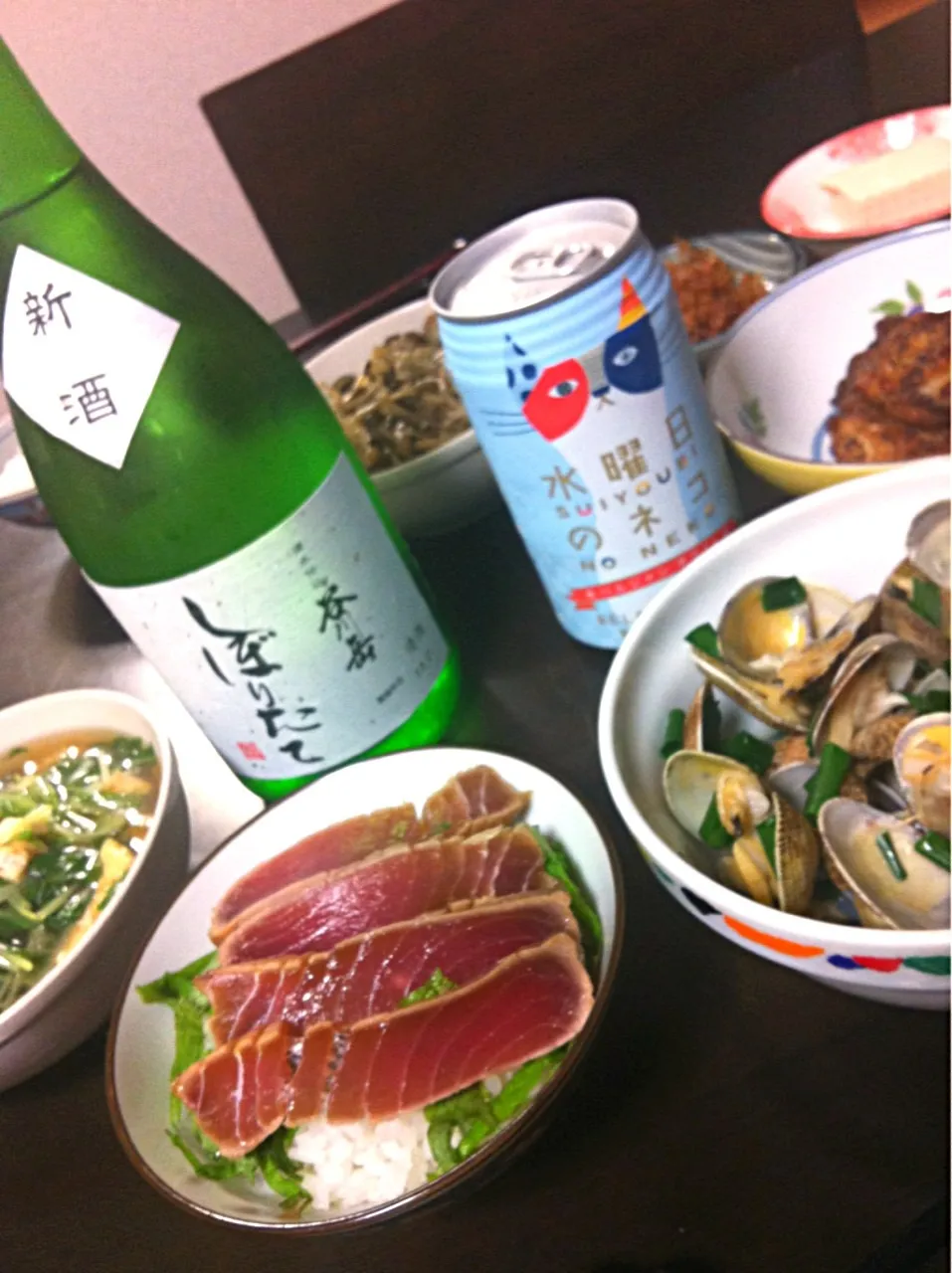 昨晩も家居酒屋(^o^)   一昨日閉店間際にGETしたマグロで漬け丼作りました♬|ままぞうさん