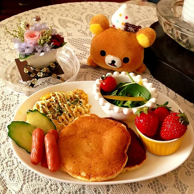 パンケーキとオムレツのワンプレート|かんきちさん