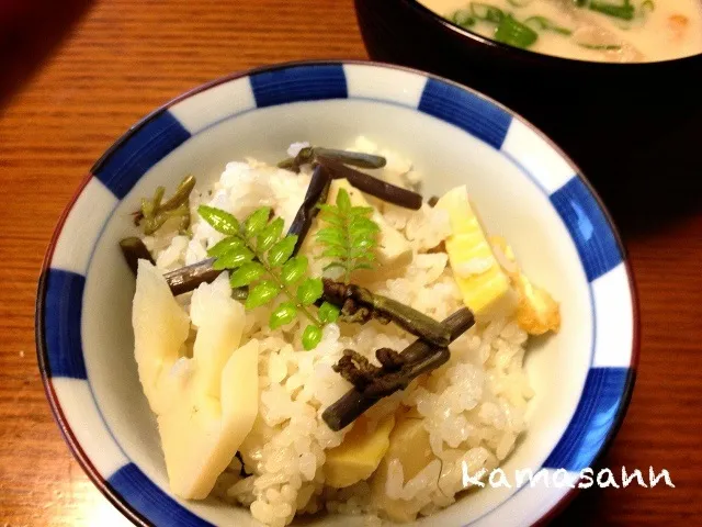 タケノコわらびご飯|かまさん