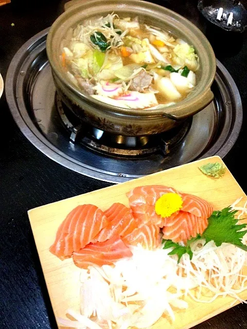 Sashimi&Nabe For Dinner w/my Friendssss before mg work!!!!!|Dezza Tsuchiyaさん