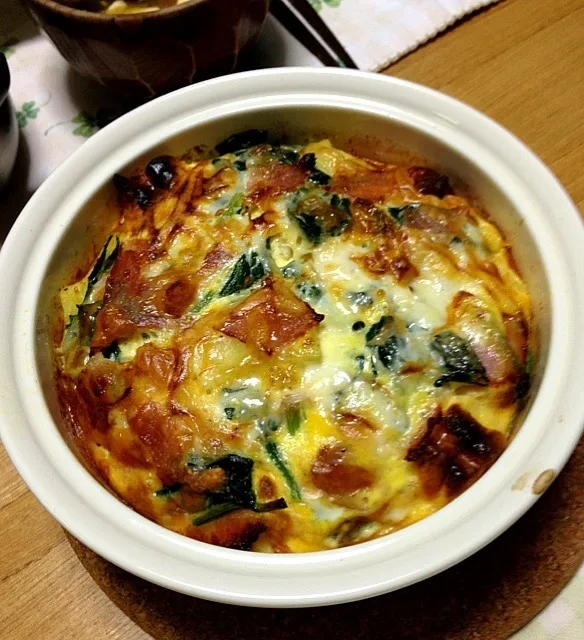 ホウレン草のキッシュ風🍳焼き麩入り|こいちさん