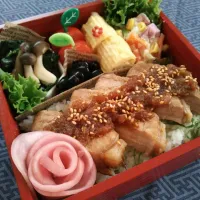 Snapdishの料理写真:ポークステーキ弁当|ストウさん