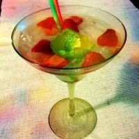 Snapdishの料理写真:Lime and strawberry Martini. #Fruit #Fresh #Fantastic