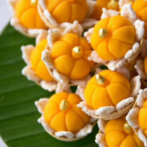 ขนมจ่ามงกุฏ Thai dessert name KANOM JAMONGKUT|aohhsupaさん