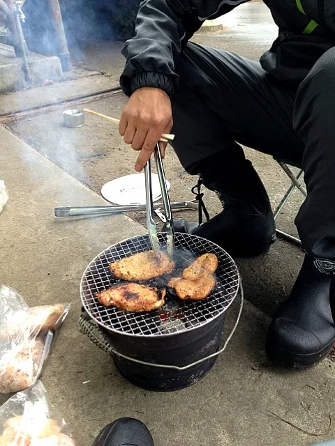 雪の中、焼肉（笑）|のんさん