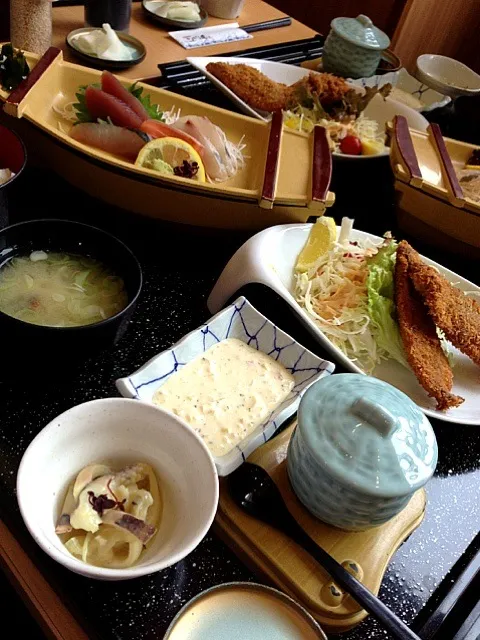 Snapdishの料理写真:アジフライ定食🍀|ちはるさん