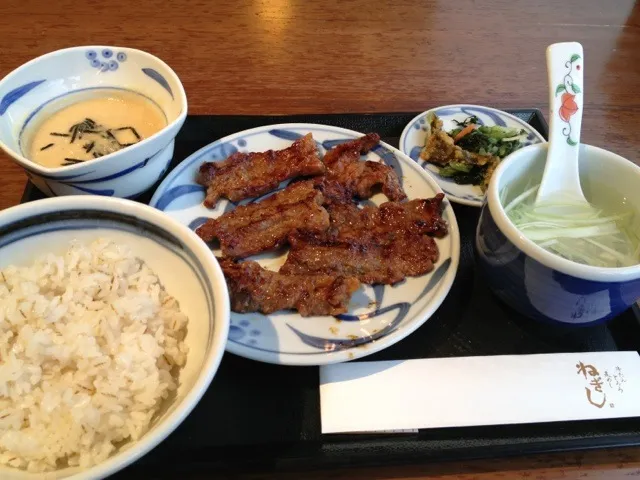 ねぎし店の味噌漬け牛カルビ定食|河田 みどりさん