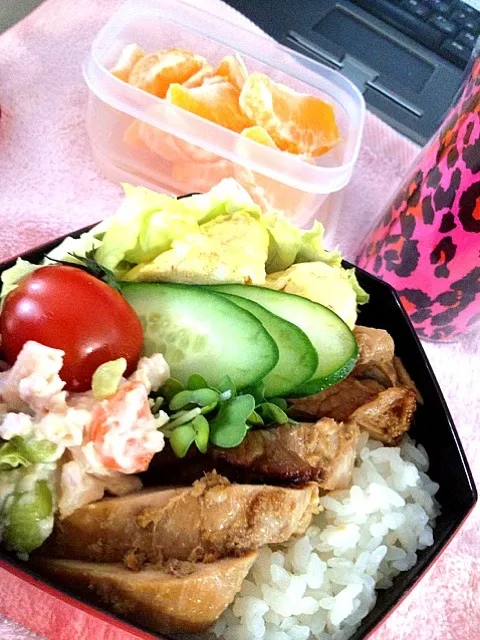 Snapdishの料理写真:鶏肉漬け焼きお弁当♪|桃実さん