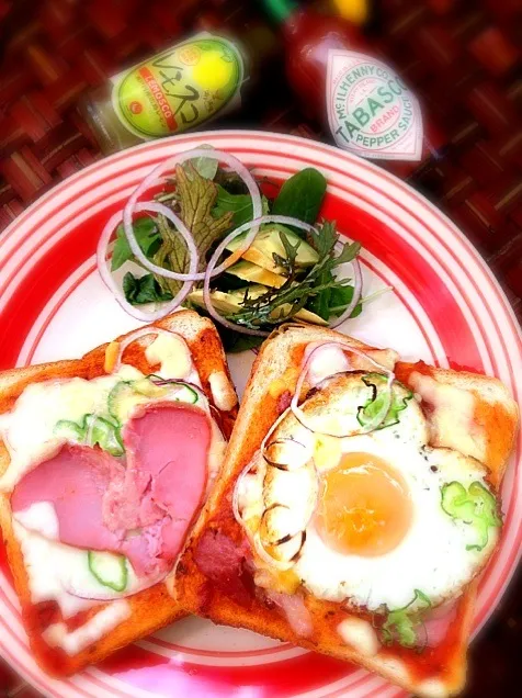 Snapdishの料理写真:Double heart pizza toast💞W ハートピザトースト😍|🌈Ami🍻さん