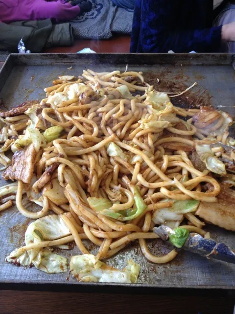 Snapdishの料理写真:牛バラと豚バラの焼うどん|やんりゅうさん