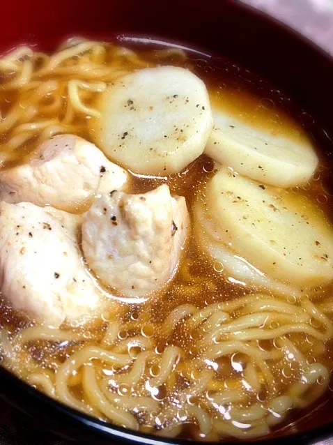 マルちゃん正麺醤油味 鶏肉と山芋炒めのせ|renさん