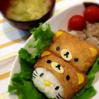 Snapdishの料理写真:いなリラックマ＆キティ