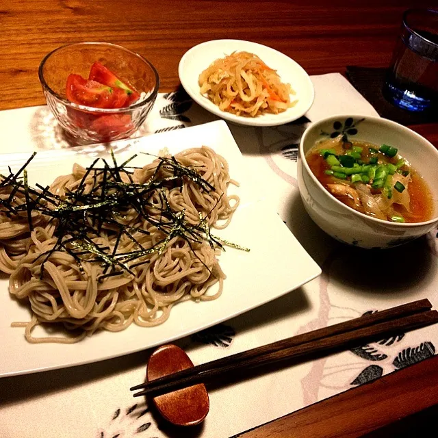 鶏せいろつけ蕎麦、切り干し大根|ハナさん