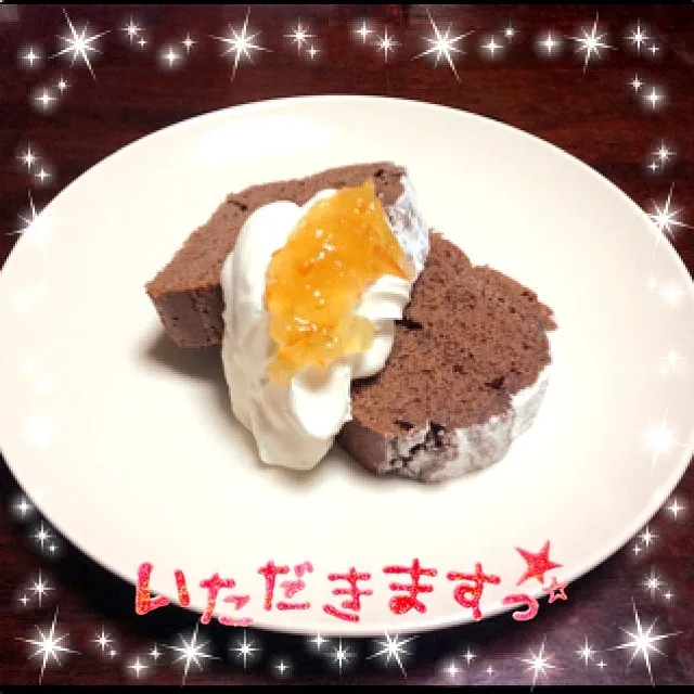 Snapdishの料理写真:チョコパウンドケーキ|こうめさん