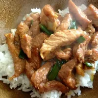 Stir fry pork loin and scallion|Monicaさん