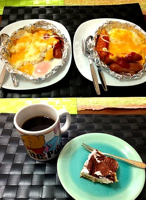 Snapdishの料理写真:☕ホイル焼きモーニングプレート🍳|マニラ男さん