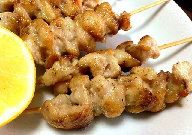 Yakitori, Special part of chickin's back. must order to chickin shop. Taste good! Shioyaki.                     特製ぼんじり|yorikoさん