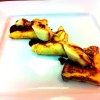 Snapdishの料理写真:Banana Crepes a/Nutella Caramel Sauce|Michael Moralesさん